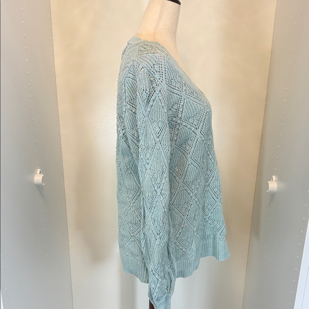 LOFT Soft Blue Scoop Neck Sweater - Picture 4 of 6